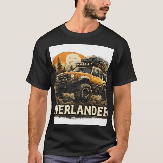Simple T Shirt with Car image for men (Front)