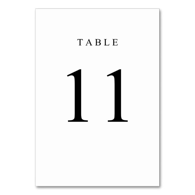 Simple Table Number - 11 (Front)
