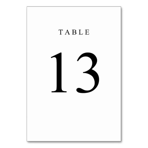 Simple Table Number _ 13