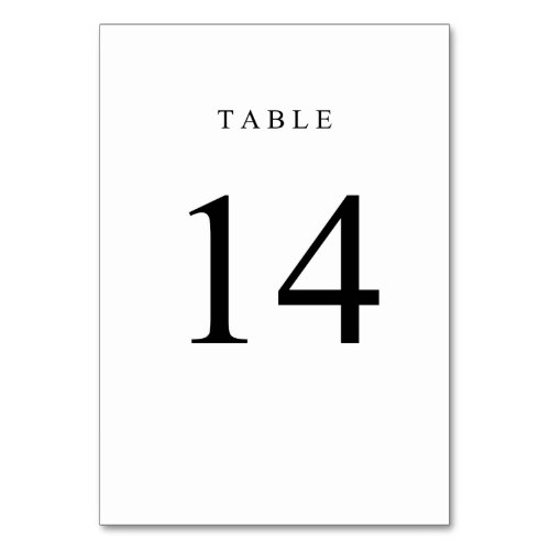 Simple Table Number _ 14