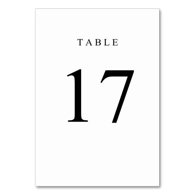 Simple Table Number - 17 (Front)