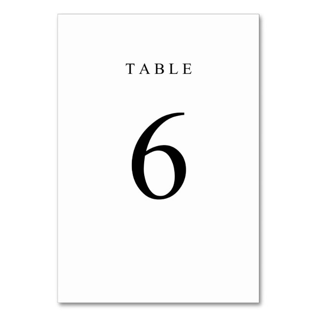 Simple Table Number - 6 (Front)
