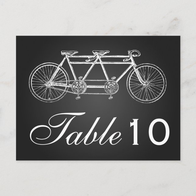 Simple Table Number Tandem Bike Black (Front)