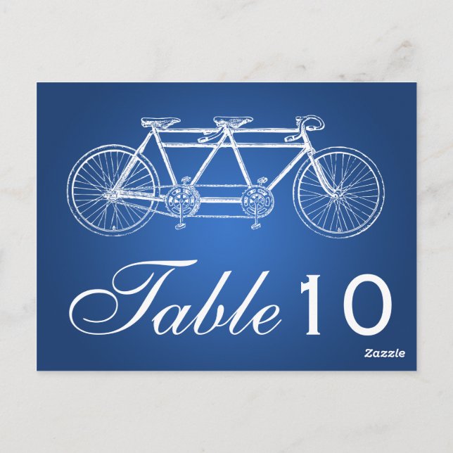 Simple Table Number Tandem Bike Blue (Back)