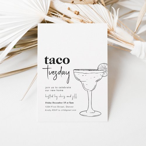 Simple Taco Tuesday House Party Invitation