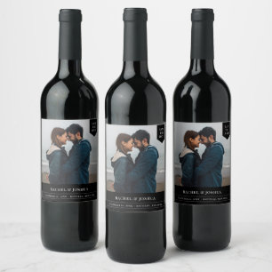 Simple Tag Photo Save The Date Wine Label