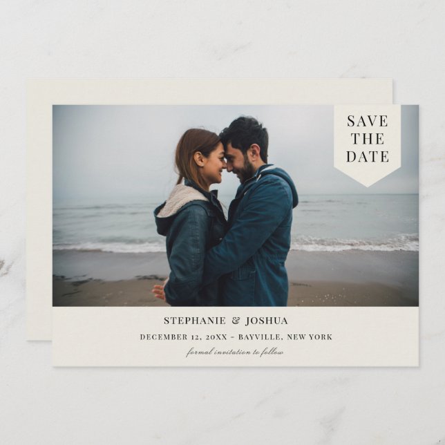 Simple Tagged Photo Save The Date (Front/Back)