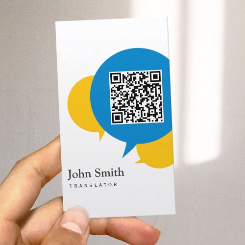 Simple Talk Bubbles Translator QR Code Business Card