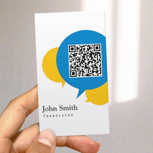Customizable Simple Talk Bubbles Translator Business Card