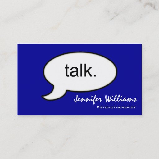 Customizable Simple Talk Psychotherapist Modern Business Card