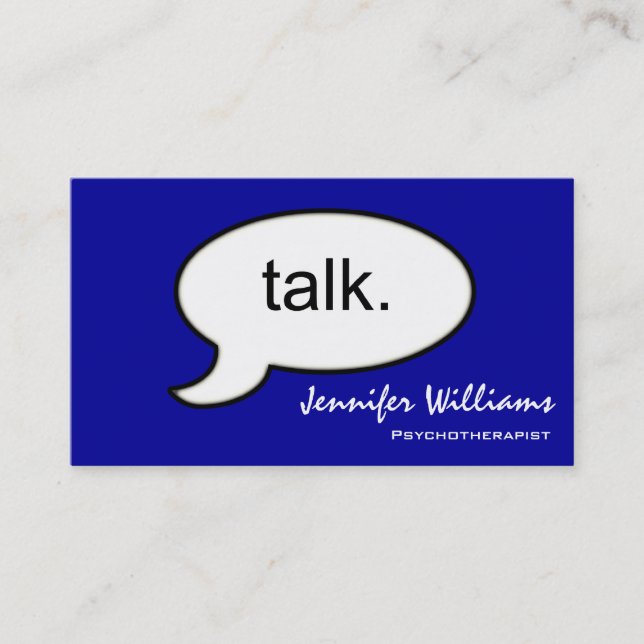 Simple Talk Psychotherapist Modern Business Card (Front)