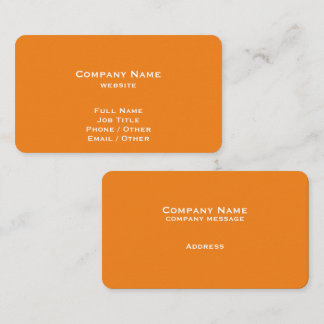 Simple Tangerine Orange Business Card