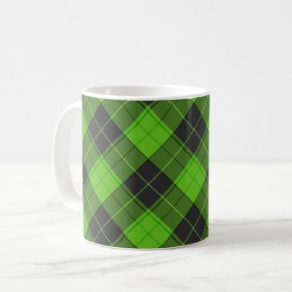 Simple tartan diagonal pattern in dark green