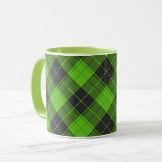 Simple tartan diagonal pattern in dark green