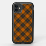 Simple tartan diagonal pattern in dark orange OtterBox symmetry iPhone 11 case