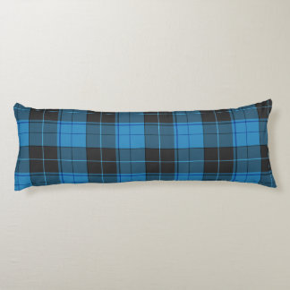 Simple tartan pattern in dark blue body pillow