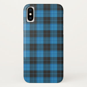 Simple tartan pattern in dark blue iPhone x case