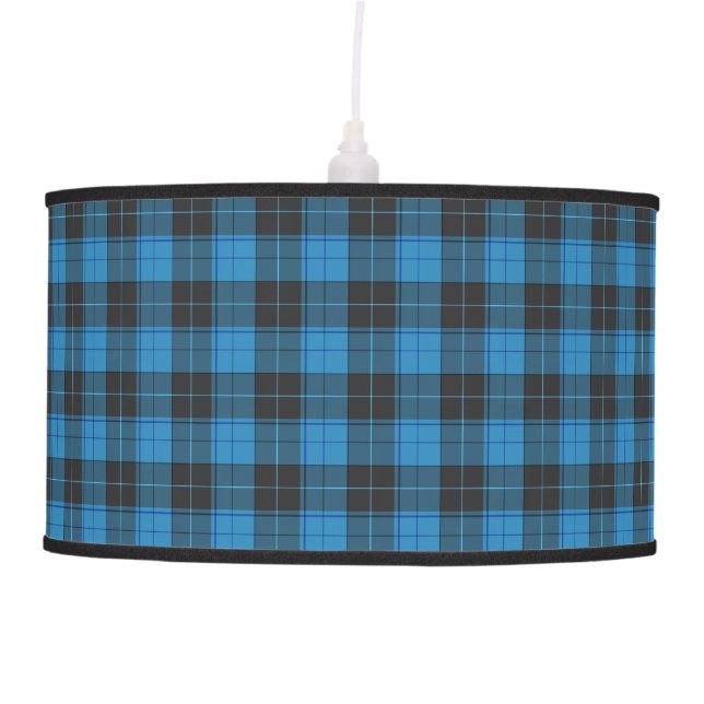 Simple tartan pattern in dark blue ceiling lamp (Front)