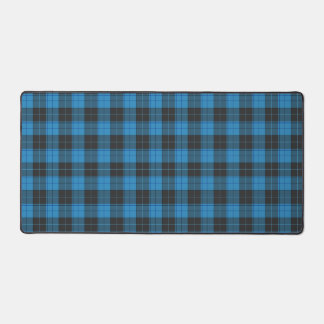 Simple Tartan Pattern in Dark Blue Desk Mat