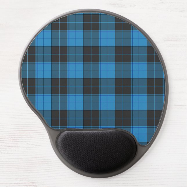 Simple Tartan Pattern in Dark Blue Gel Mouse Pad (Front)