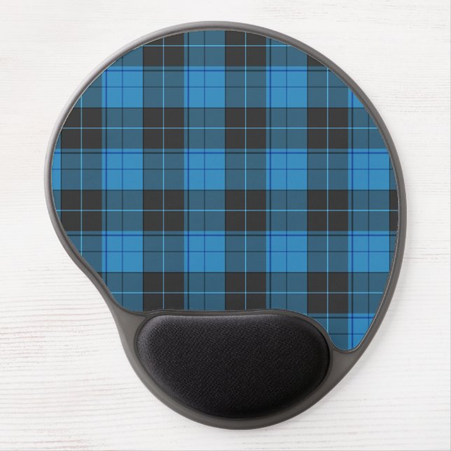 Simple tartan pattern in dark blue... gel mouse pad (Front)