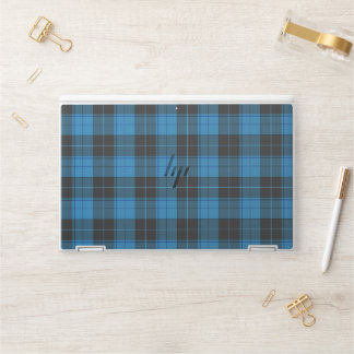 Simple Tartan Pattern in Dark Blue HP Laptop Skin