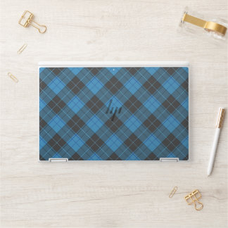 Simple Tartan Pattern in Dark Blue HP Laptop Skin