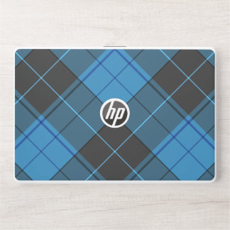 Simple Tartan Pattern in Dark Blue HP Laptop Skin