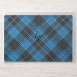 Simple tartan pattern in dark blue HP laptop skin