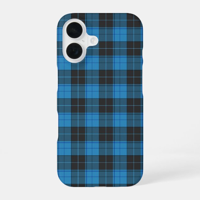 Simple tartan pattern in dark blue iphone case (Back)