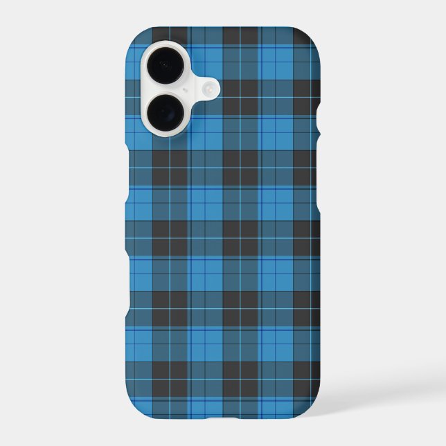 Simple tartan pattern in dark blue iphone case (Back)