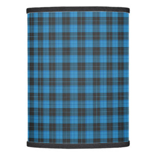 Simple tartan pattern in dark blue lamp shade