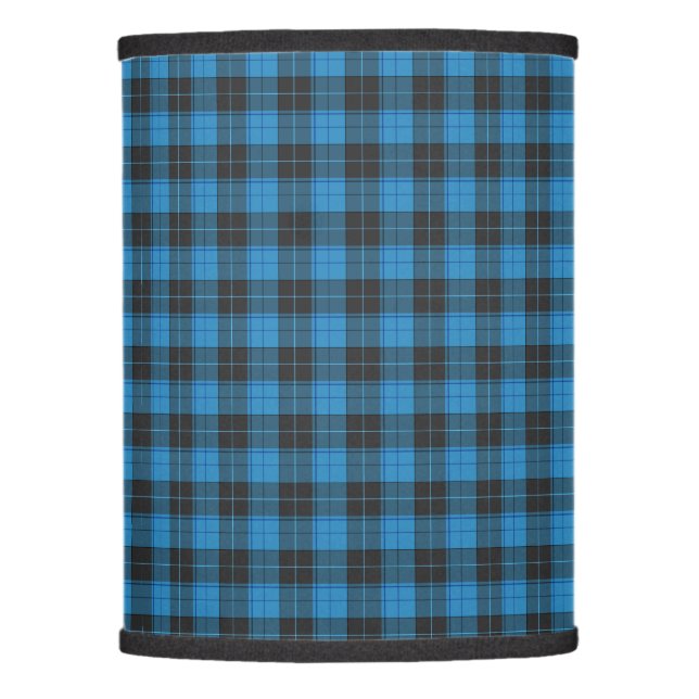 Simple tartan pattern in dark blue lamp shade (Front)