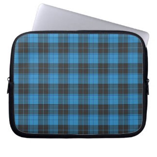 Simple Tartan Pattern in Dark Blue Laptop Sleeve