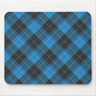 Simple Tartan Pattern in Dark Blue Mouse Pad