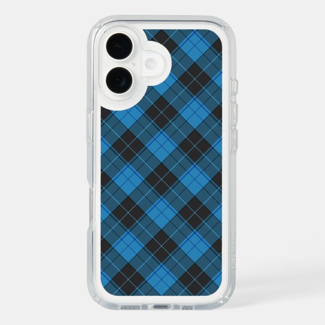 Simple Tartan Pattern in Dark Blue Speck iPhone Case (Front)