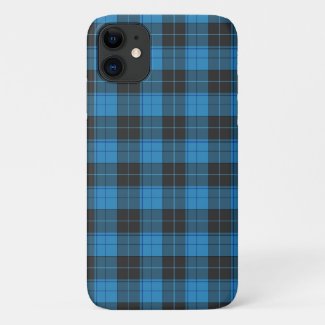 Simple tartan pattern in dark blue Uncomm iPhone 11 Case