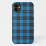 Simple tartan pattern in dark blue Uncomm iPhone 11 Case