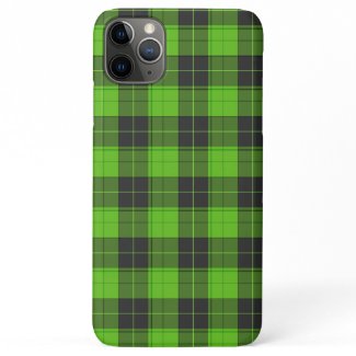 Simple tartan pattern in dark green iPhone 11 pro max case