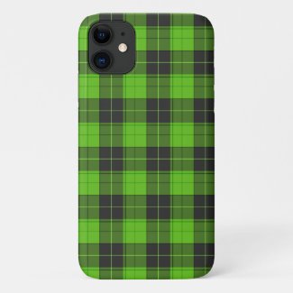 Simple tartan pattern in dark green iPhone 11 case