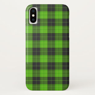 Simple tartan pattern in dark green iPhone x case