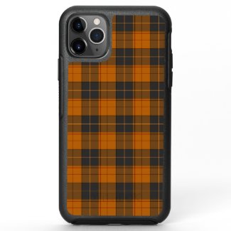 Simple tartan pattern in dark orange OtterBox symmetry iPhone 11 pro max case