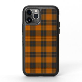 Simple tartan pattern in dark orange OtterBox symmetry iPhone 11 pro case