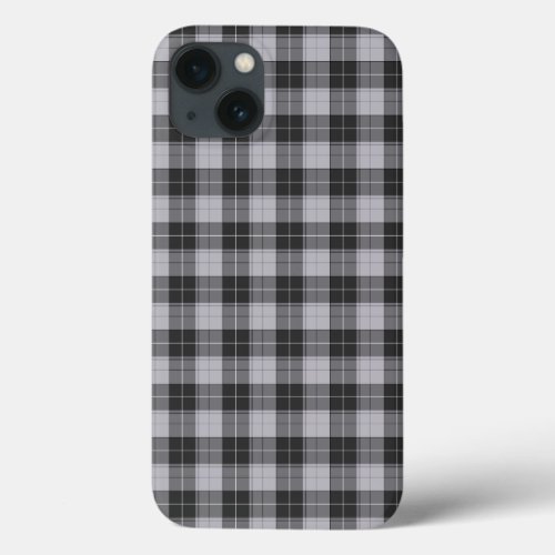 Simple tartan pattern in grey iPhone 13 case