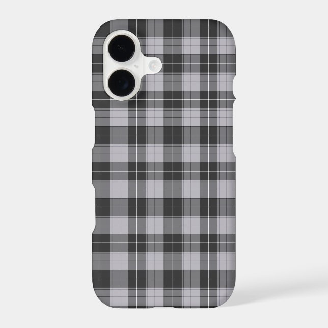 Simple tartan pattern in grey iphone case (Back)