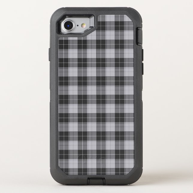 Simple tartan pattern in grey otterbox iPhone case (Back)