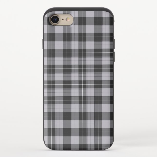 Simple tartan pattern in grey uncommon iPhone case (Back)