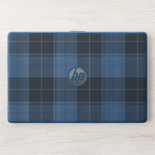 Simple tartan pattern in light blue HP laptop skin