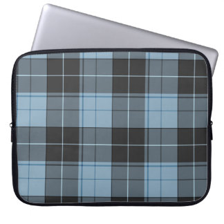 Simple tartan pattern in light blue laptop sleeve