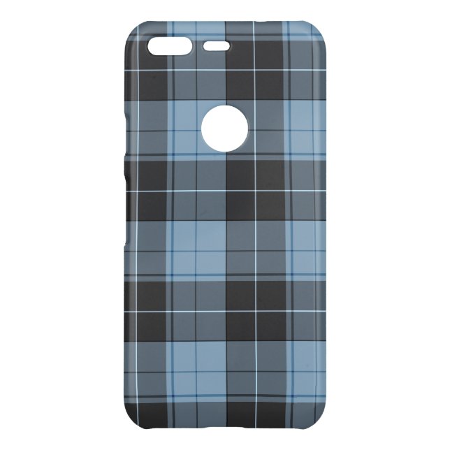 Simple tartan pattern in light blue uncommon google pixel case (Back)
